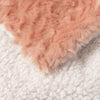 DaDa Bedding Coral Peach Rose Faux Fur Throw Blanket - Dreamy Geometric Embossed Sherpa Backside - Super Soft Warm Cozy Plush Fluffy