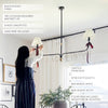 61 Inch Two Shade Linear Iron Pendant