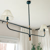 61 Inch Two Shade Linear Iron Pendant