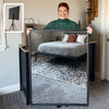 Architectural Black Iron Tripod Wall Mirror | Modern Statement Piece