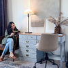 36 Inch Ivory Adjustable Table Lamp